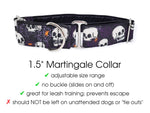 Load image into Gallery viewer, The Hound Haberdashery Collar Spooky Halloween Skulls - Martingale Dog Collar or Buckle Dog Collar - 1.5&quot; Width
