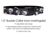 Load image into Gallery viewer, The Hound Haberdashery Collar Spooky Halloween Skulls - Martingale Dog Collar or Buckle Dog Collar - 1.5&quot; Width
