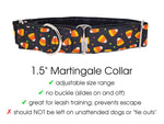 Load image into Gallery viewer, The Hound Haberdashery Collar Halloween Candy Corn- Martingale Dog Collar or Buckle Dog Collar - 1.5&quot; Width
