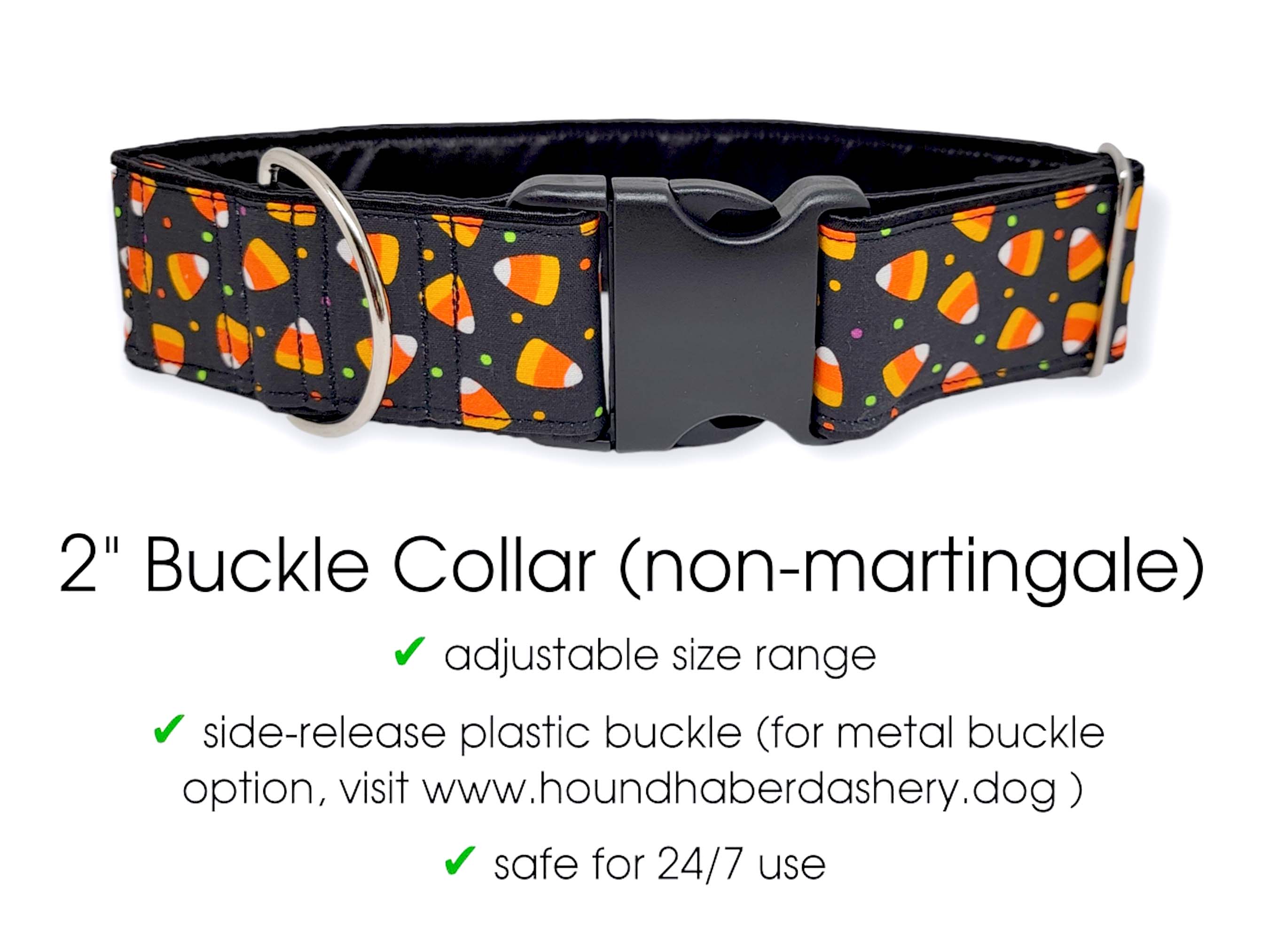 Candy Corn Halloween Dog Collar Martingale or Buckle Dog Collar