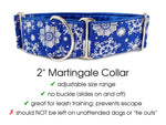 Load image into Gallery viewer, The Hound Haberdashery Collar Snowflakes in Blue - Martingale Dog Collar or Buckle Dog Collar - 1.5&quot; &amp; 2&quot; Widths
