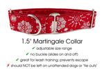 Load image into Gallery viewer, Snowflakes in Red - Martingale Dog Collar or Buckle Dog Collar - 1.5&quot; &amp; 2&quot; Widths - The Hound Haberdashery
