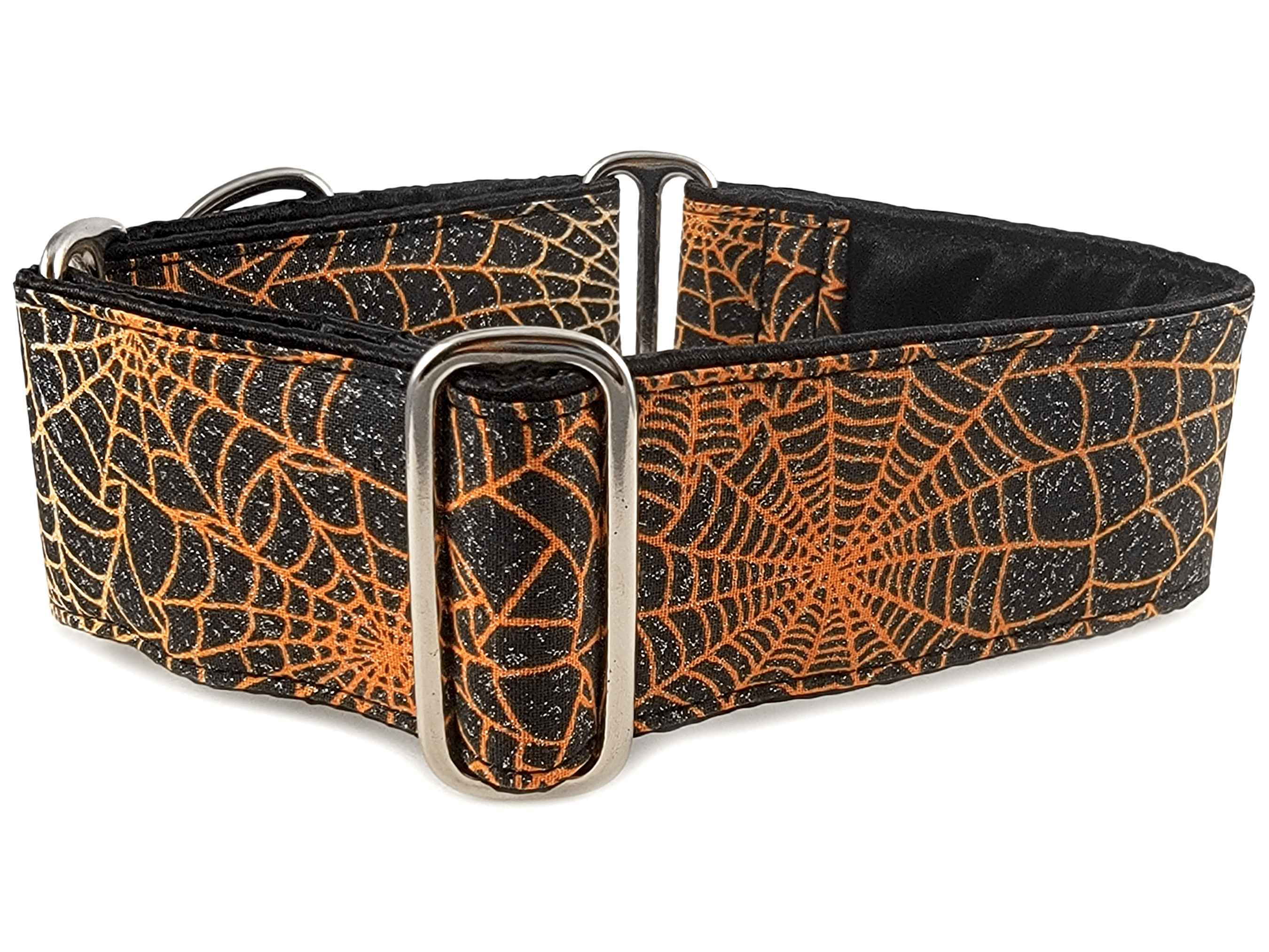 The Hound Haberdashery Collar Spider Webs - Martingale Dog Collar or Buckle Dog Collar - 1.5" & 2" Widths