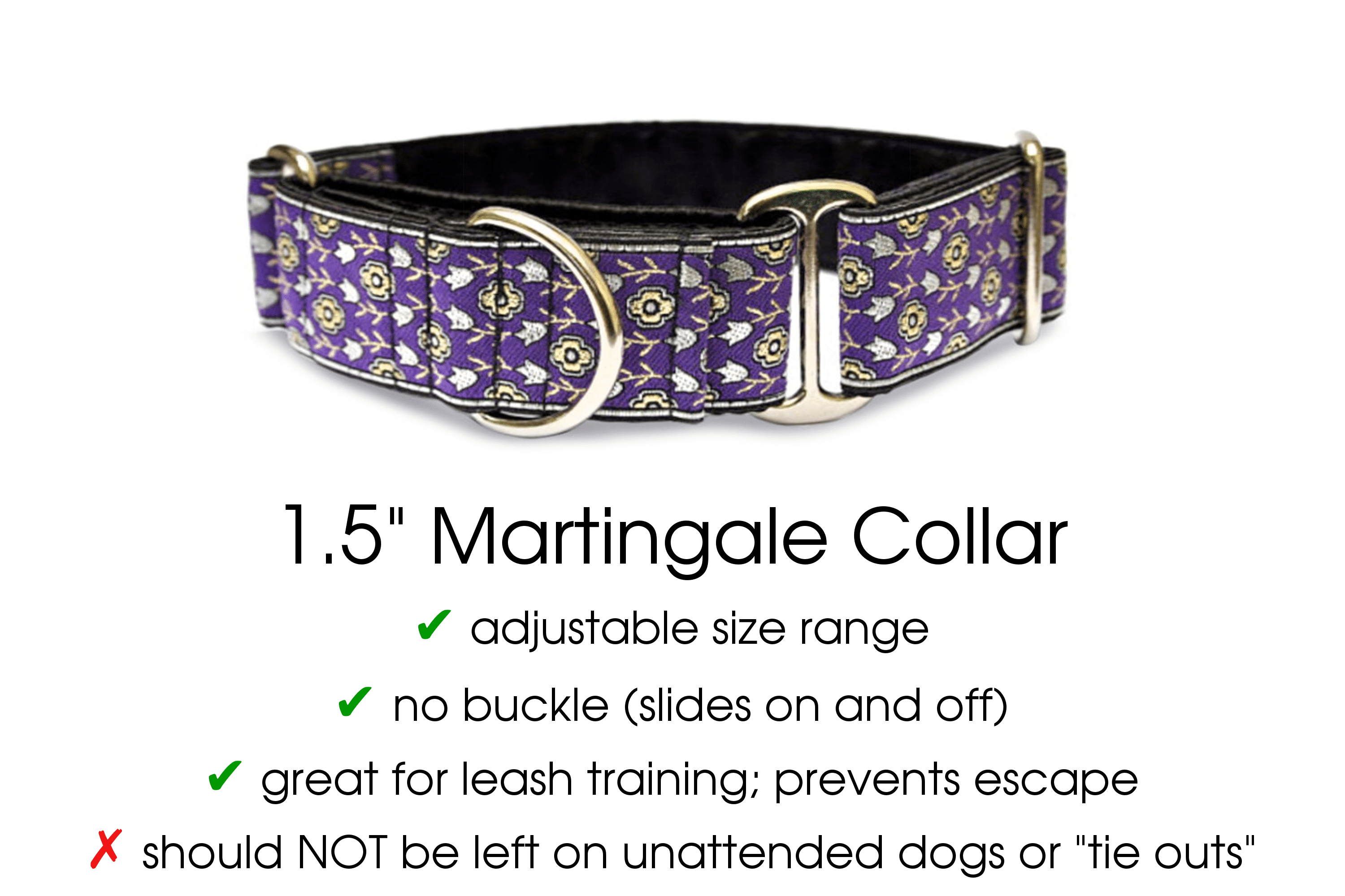 Stratford Jacquard in Purple - Martingale or Buckle Dog Collar - 1.5" Width - The Hound Haberdashery