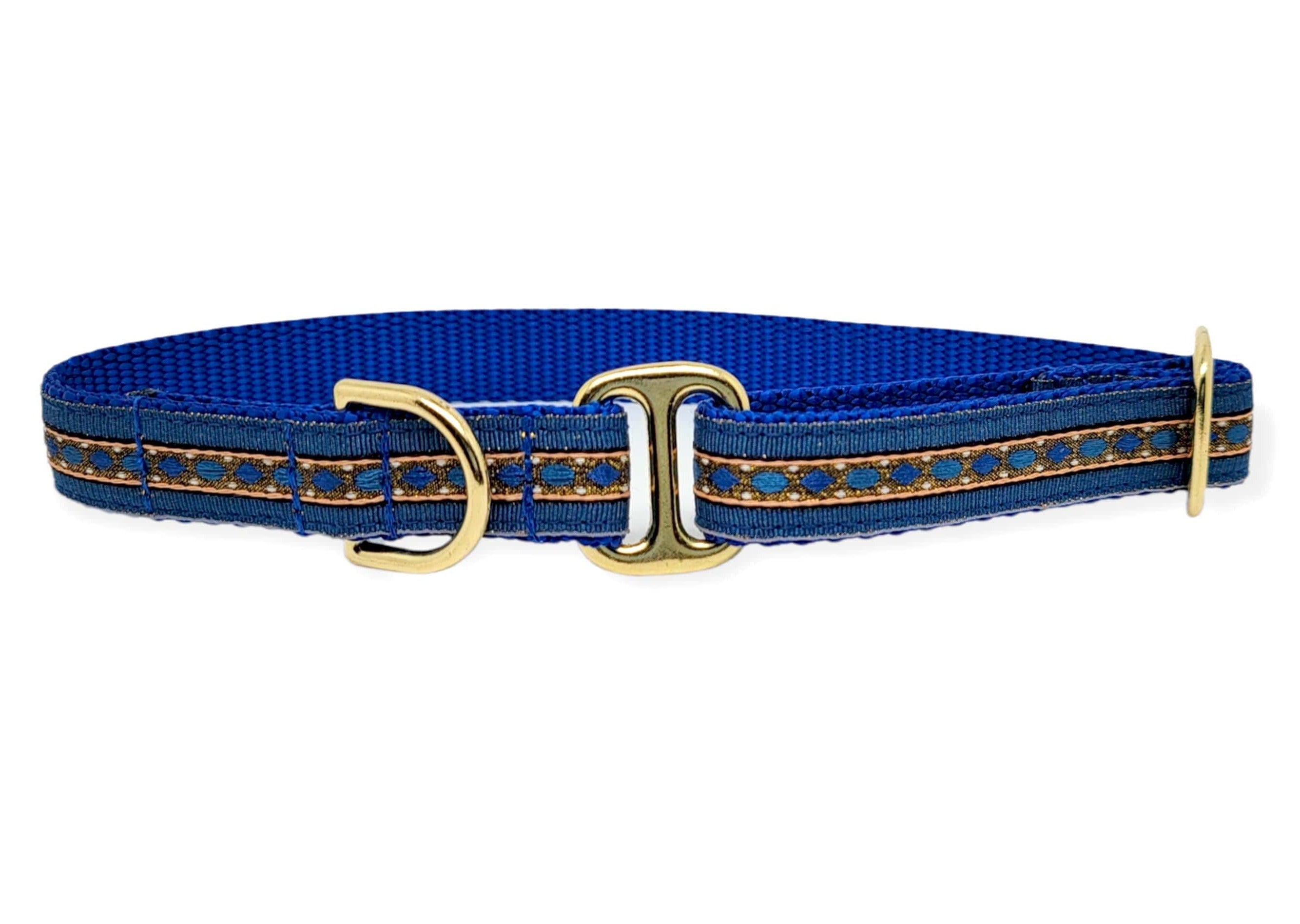 The Hound Haberdashery Collar Tag Collar - Gemstones in Blue