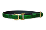 Load image into Gallery viewer, Tag Collar - Green Velvet - The Hound Haberdashery
