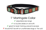 Load image into Gallery viewer, Talavera Tiles in Rust &amp; Sage - Martingale Dog Collar or Buckle Dog Collar - 1&quot; Width - The Hound Haberdashery
