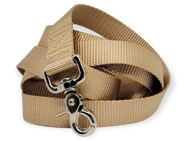 The Hound Haberdashery Leash Tan Nylon Dog Leash