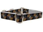 Load image into Gallery viewer, The Hound Haberdashery Collar Reverb in Black &amp; Gold - Martingale Dog Collar or Buckle Dog Collar - 1&quot; Width
