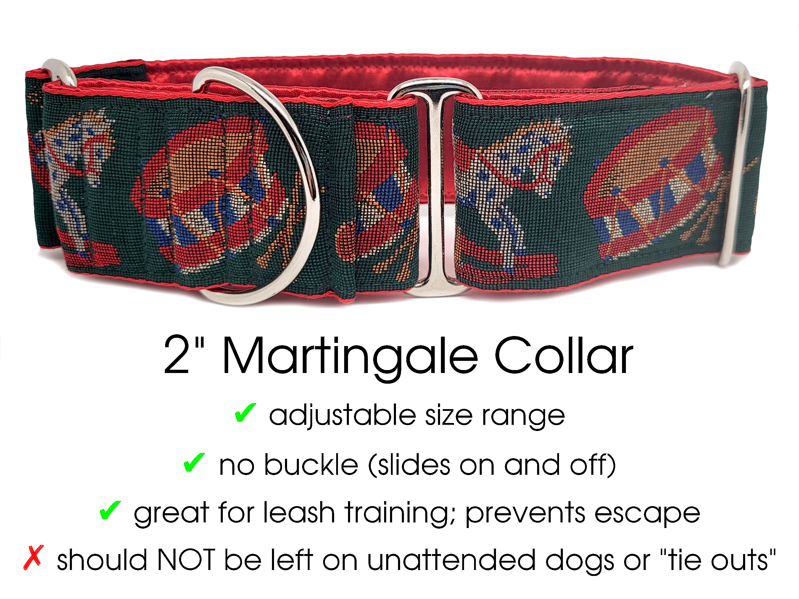 2 inch wide martingale dog collars on sale