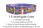 Load image into Gallery viewer, Thistle Jacquard in Purple &amp; Olive - Martingale Dog Collar or Buckle Dog Collar - 1.5&quot; Width - The Hound Haberdashery
