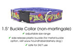 Load image into Gallery viewer, Thistle Jacquard in Purple &amp; Olive - Martingale Dog Collar or Buckle Dog Collar - 1.5&quot; Width - The Hound Haberdashery
