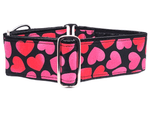 Load image into Gallery viewer, The Hound Haberdashery Collar Valentines Day Hearts - Martingale Dog Collar or Buckle Dog Collar - 1.5&quot; &amp; 2&quot; Widths
