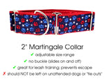 Load image into Gallery viewer, The Hound Haberdashery Collar Patriotic Paws - Martingale Dog Collar or Buckle Dog Collar - 1.5&quot; &amp; 2&quot; Widths
