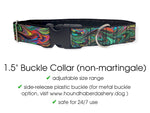 Load image into Gallery viewer, The Hound Haberdashery Collar Psychedelic Swirl - Martingale Dog Collar or Buckle Dog Collar - 1.5&quot; &amp; 2&quot; Widths
